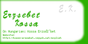 erzsebet kossa business card